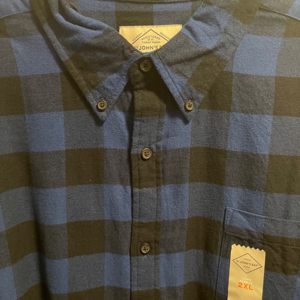 St. John’s Bay Big & Tall Men’s Super Soft Long Sleeve Flannel Shirt 2XL - Picture 7 of 11